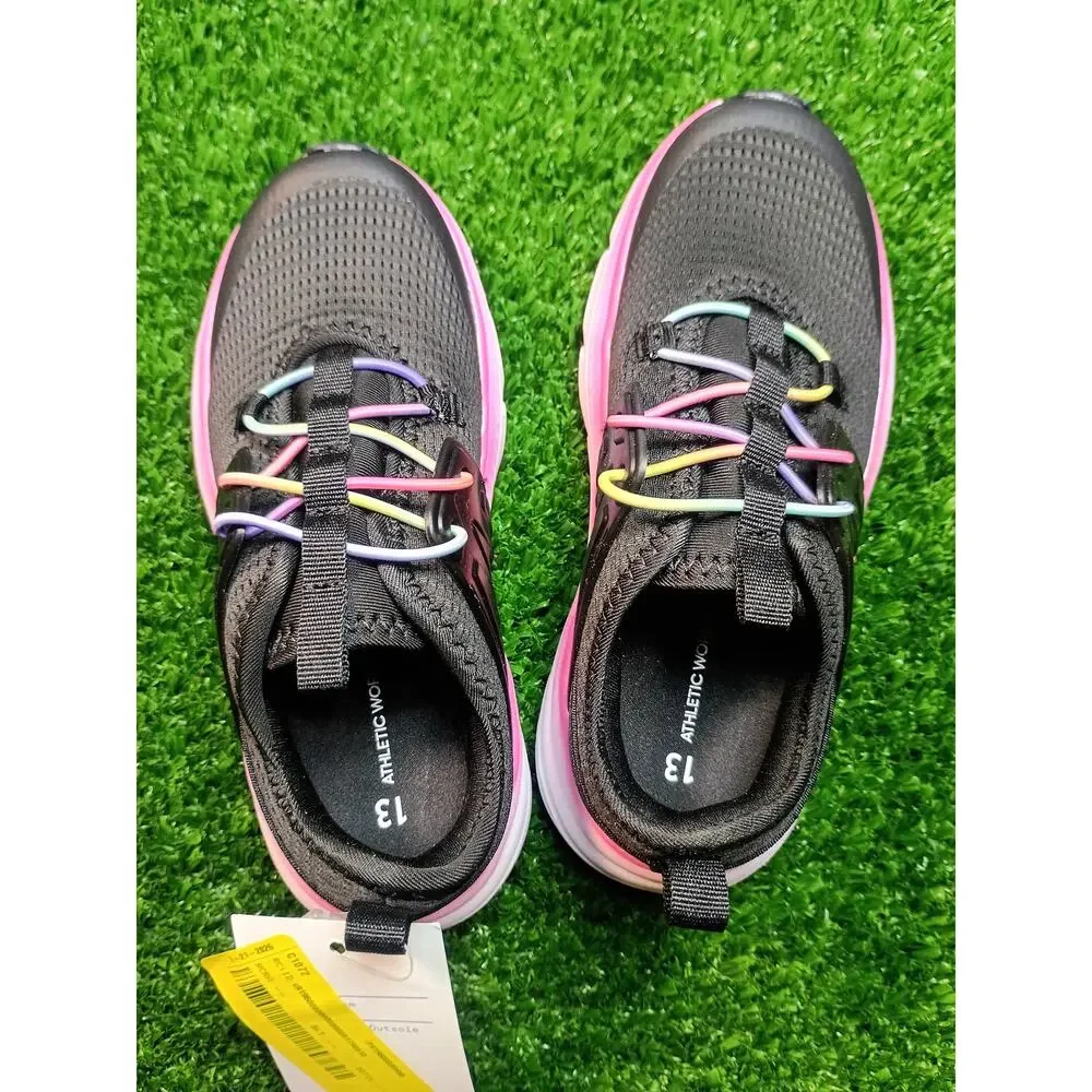 Athletic Works Girls Cage Knit Slip-On Sneakers - Youth 13 NWT